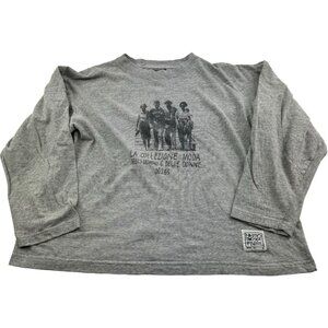 VTG 90265 Gray La Collezione Moda Long Sleeve Cotton T-Shirt Made in USA Size L